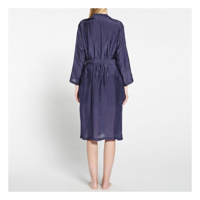 Kimono Baumwolle und Seide | Nachtblau