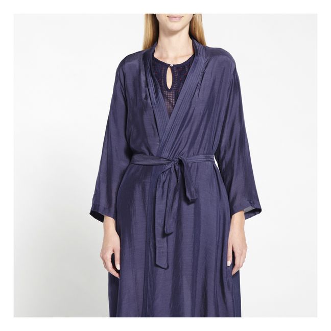Kimono Baumwolle und Seide Nachtblau
