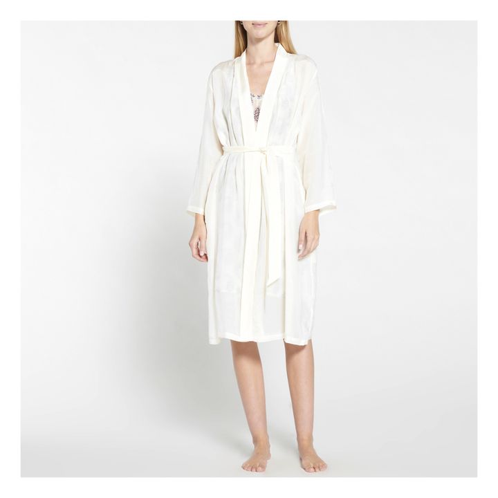 Kimono de algodón y seda | Crudo- Imagen del producto n°2