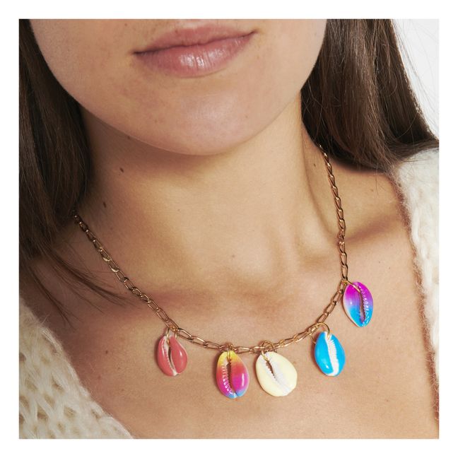 Gold Plated Shell Multi Chain Necklace | Gold