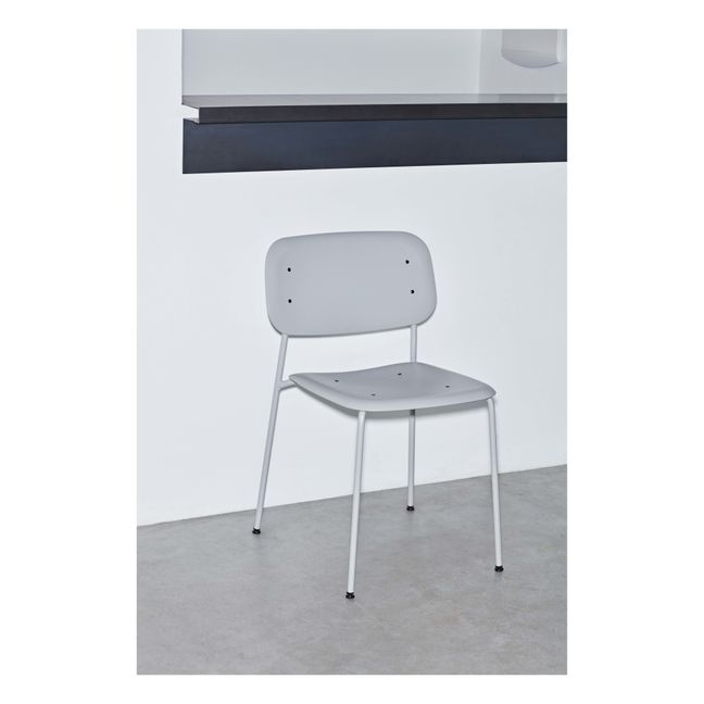 Soft Edge Chair - Metal Base Pearl grey