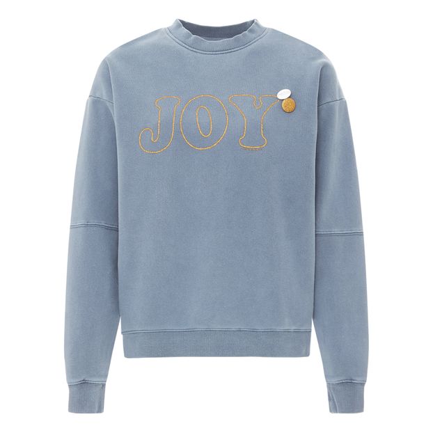 denim blue sweatshirt