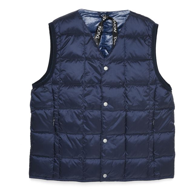 Sleeveless Down Vest | Navy blue