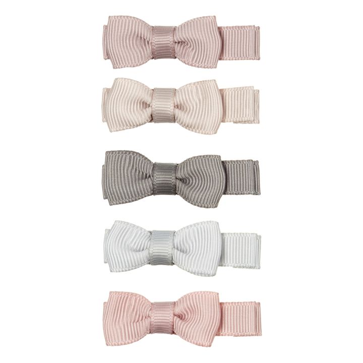 Set of 5 Bow Hair Slides  | Pale pink- Product image n°0