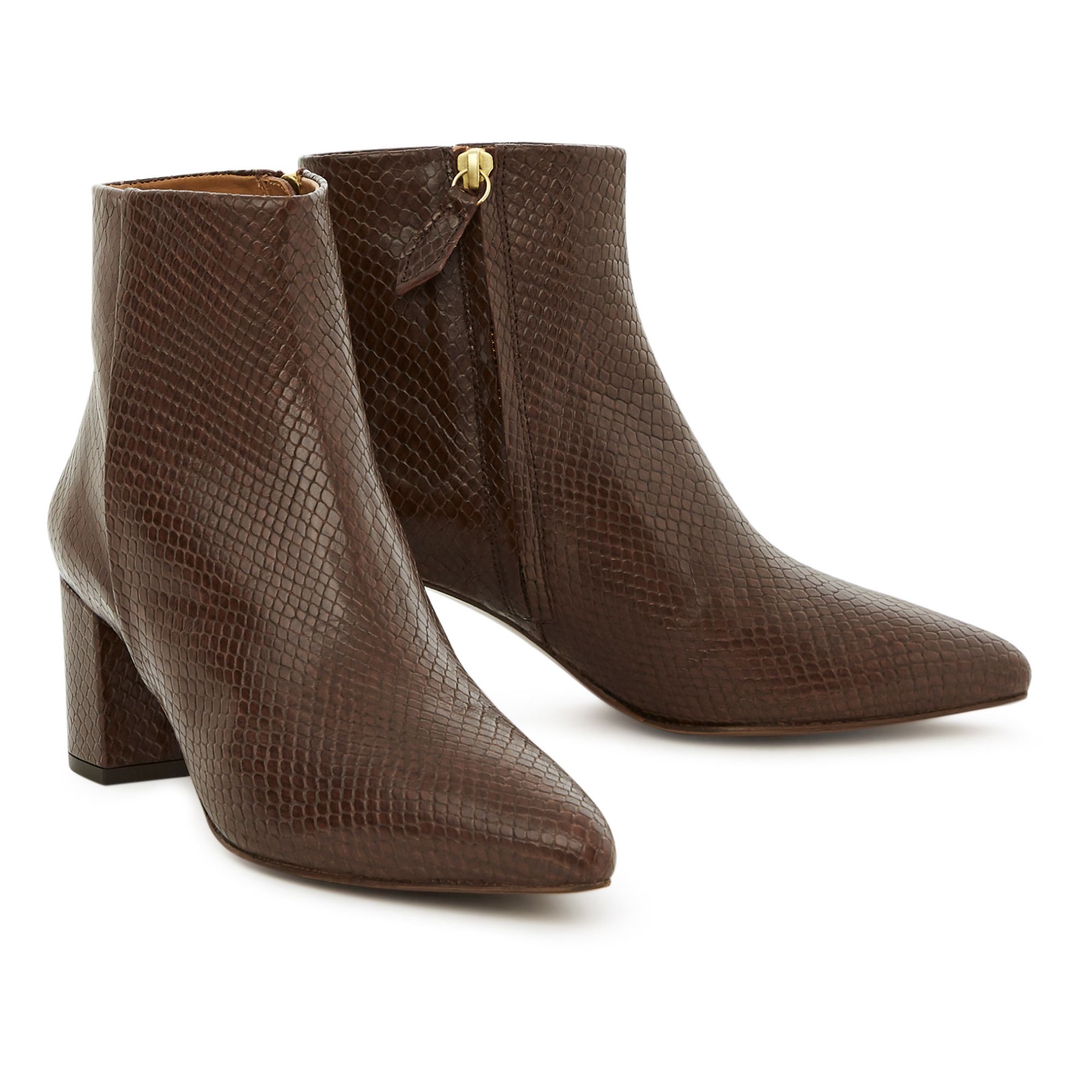 Stivaletti in pelle pitonati n°107 Marrone Rivecour Scarpe Adulto