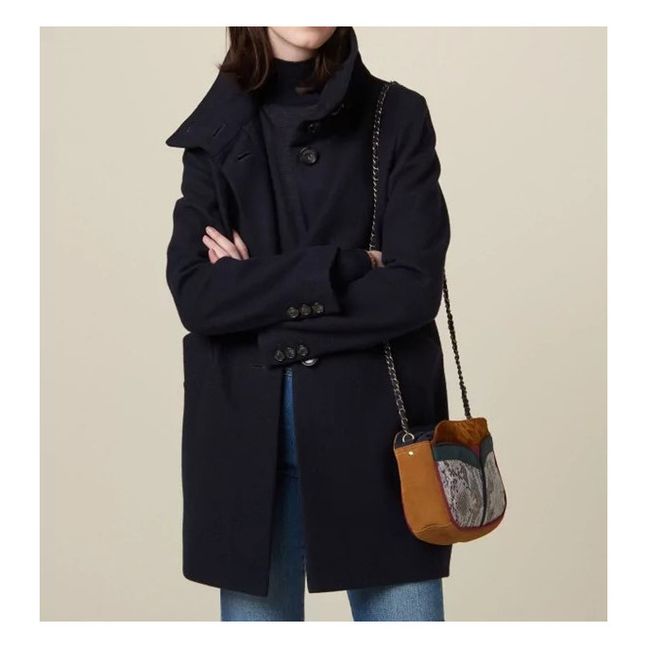 Mantel Chera aus Wolle | Navy