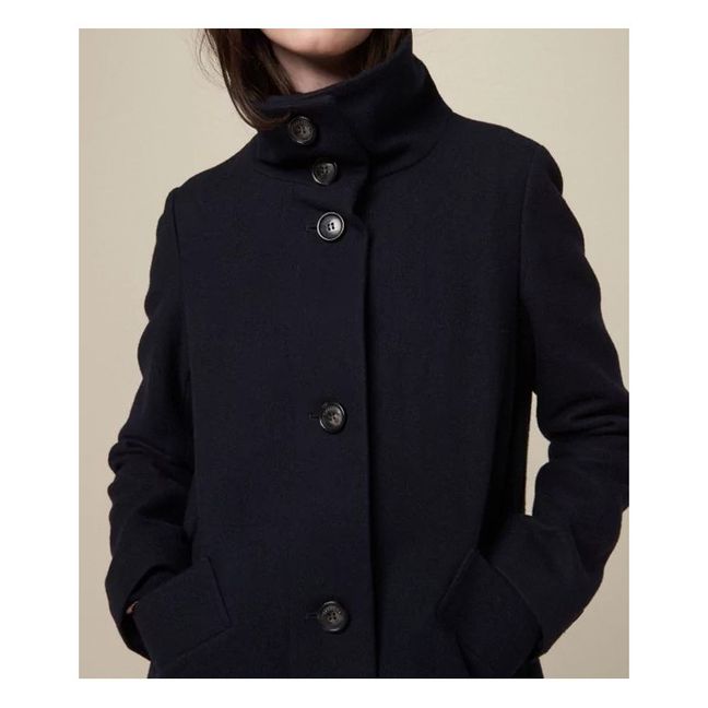 Mantel Chera aus Wolle | Navy