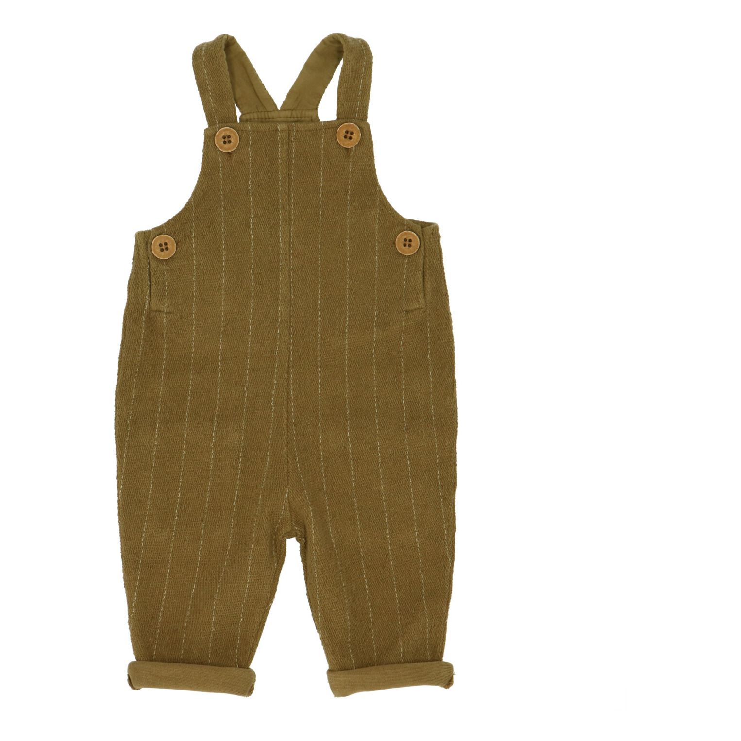 Otis Fleece Overalls Khaki Heart of Gold Fashion Baby , Children
