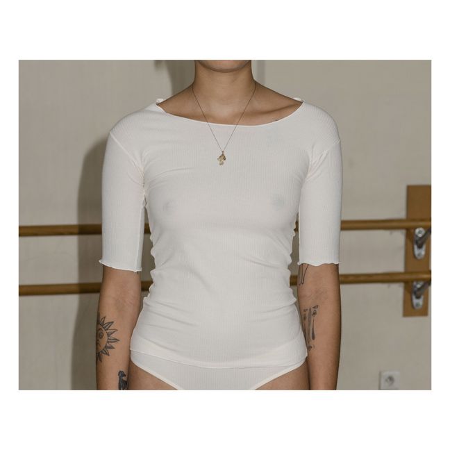 Pama Ribbed Cropped T-shirt | White