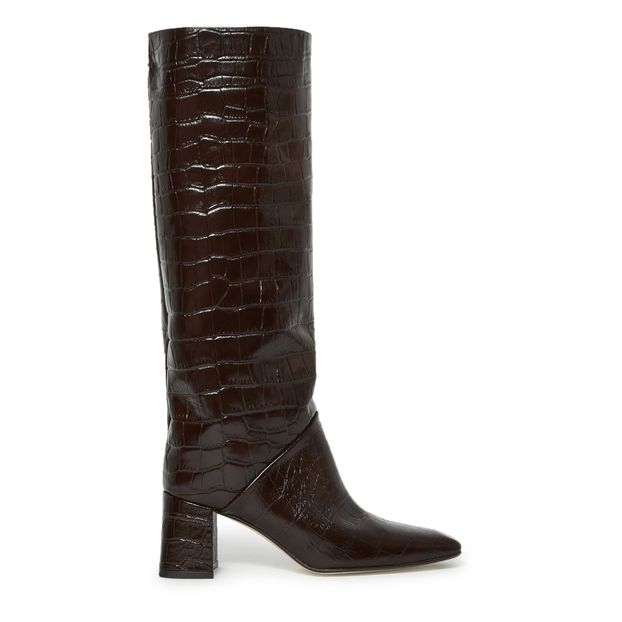 bottes croco marron