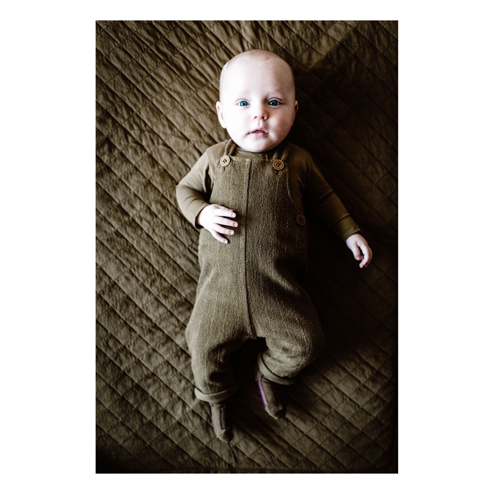 Otis Fleece Overalls Khaki Heart of Gold Fashion Baby , Children
