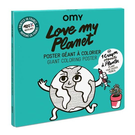 Omy - Poster géant à colorier - Love My Planet - Multicolore