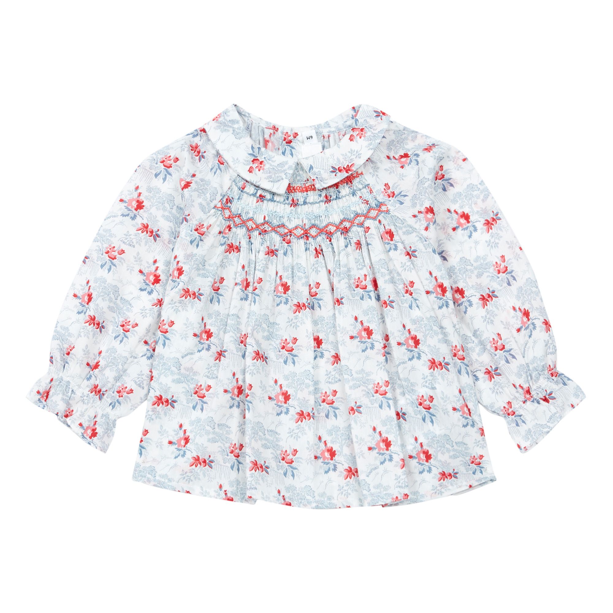 Bonpoint - Blouse Liberty Exclusif Pompon - Fille - Ecru