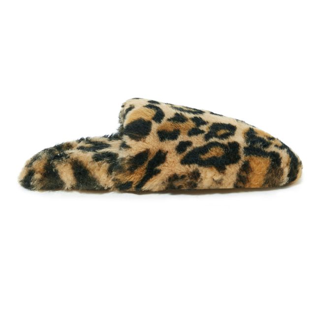 Merinos Wollfell Hausschuhe - Erwachsenenkollektion  | Leopard