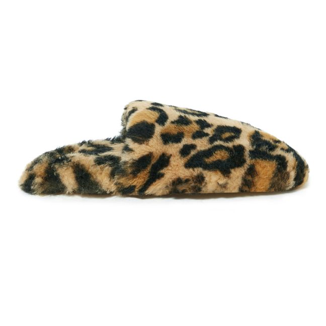 Patucos de piel y lana de merino Leopardo