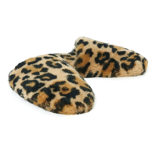 Patucos de piel y lana de merino Leopardo