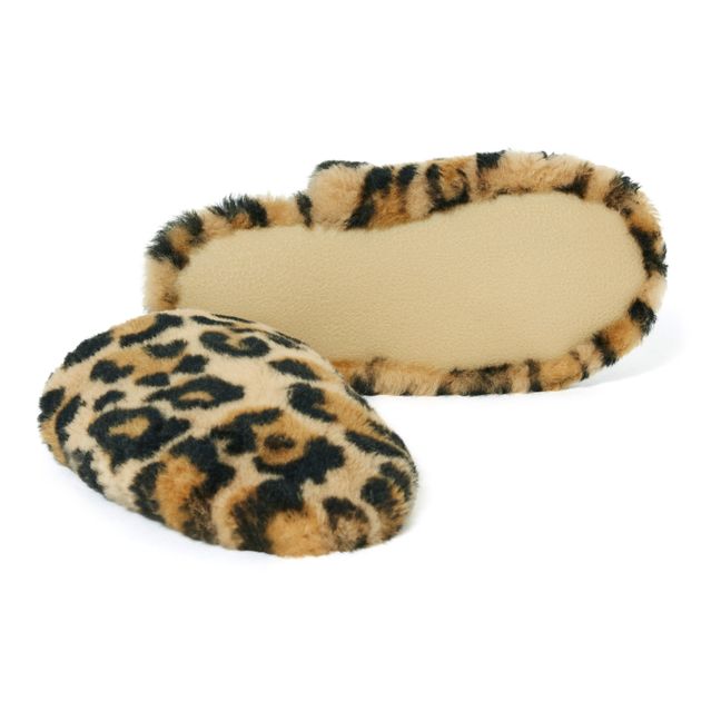 Patucos de piel y lana de merino - Colección Adulto  | Leopardo