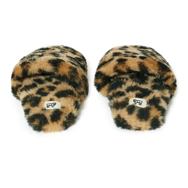 Merinos Wollfell Hausschuhe - Erwachsenenkollektion  | Leopard