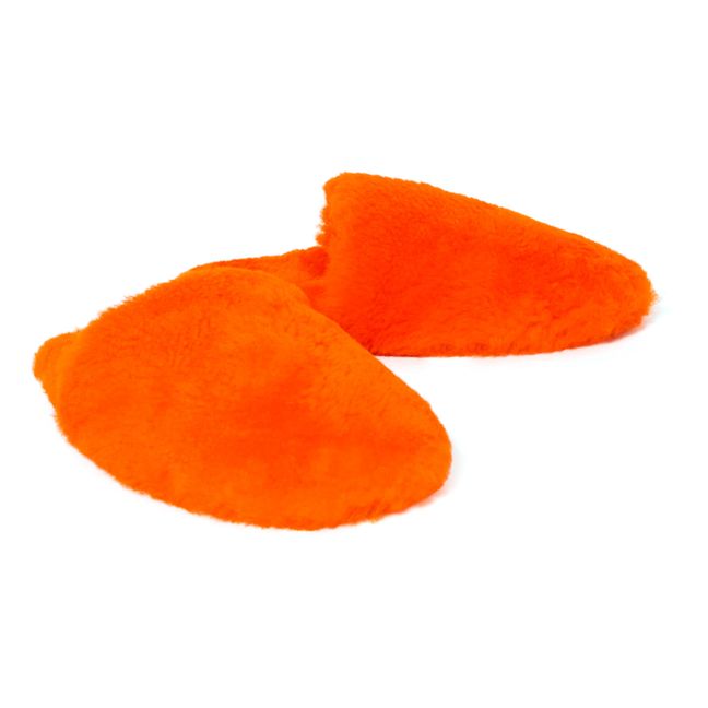 Pantofoline Peau in lana merino | Arancione