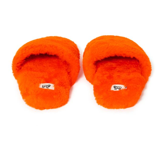 Chaussons Peau Lainée Merinos - Collection Adulte  | Orange