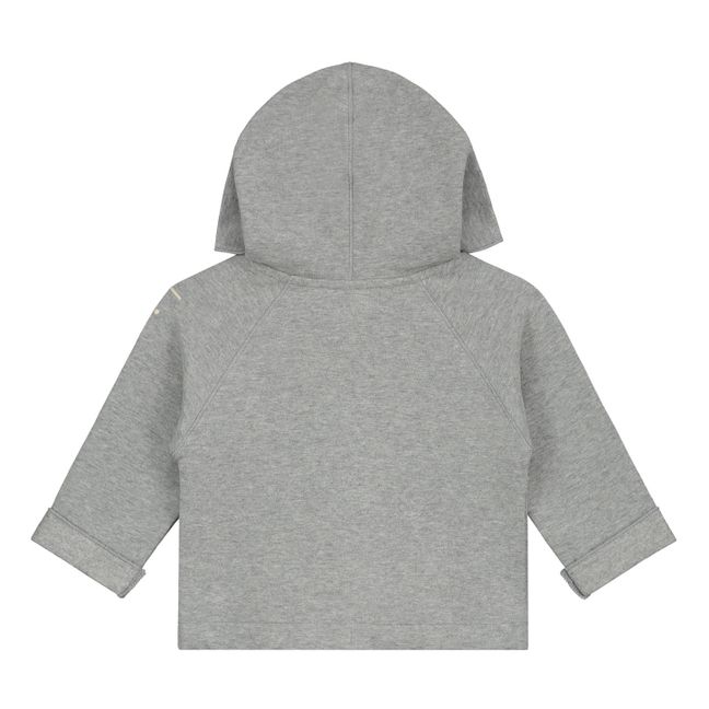 Organic Cotton Hooded Cardigan | Grey