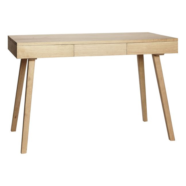FSC Oak Wood 3-drawer Desk 