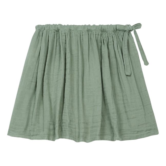 Ava Organic Cotton Short Skirt | Green clay