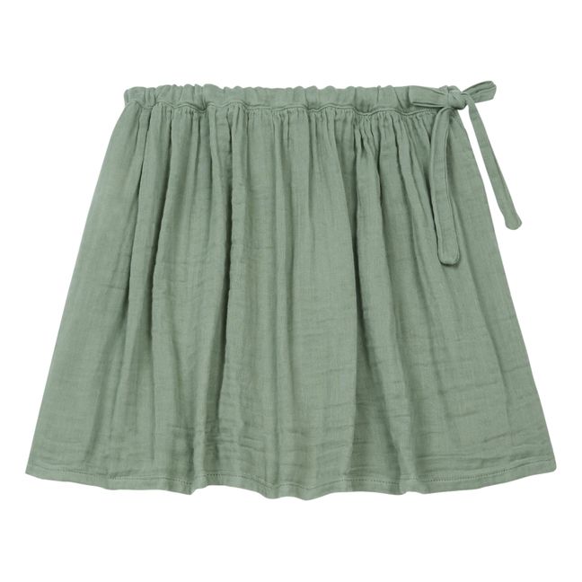 Jupe Courte Ava Coton Bio | Vert argile