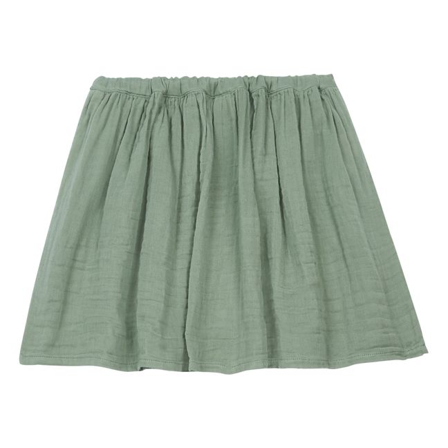 Ava Organic Cotton Short Skirt | Green clay