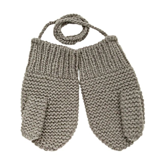 Hand Knitted Mittens Grey