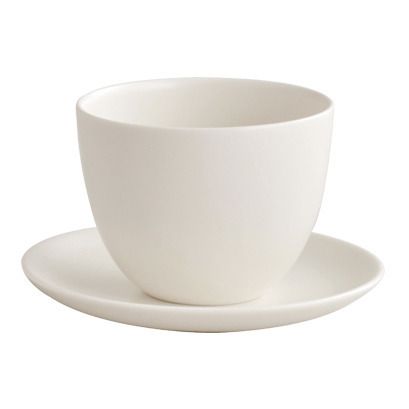 Tasse und Untertasse Pebble aus Porzellan | Weiß