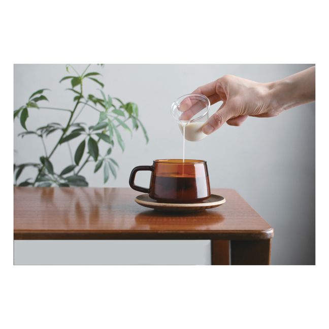 Tasse et soucoupe Sepia en teck | Ambre