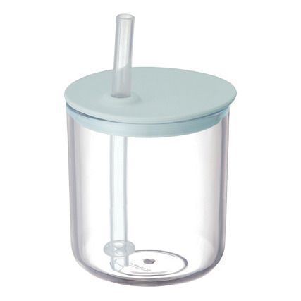 Bonbo Cup with Straw | Grey blue- Product image n°0