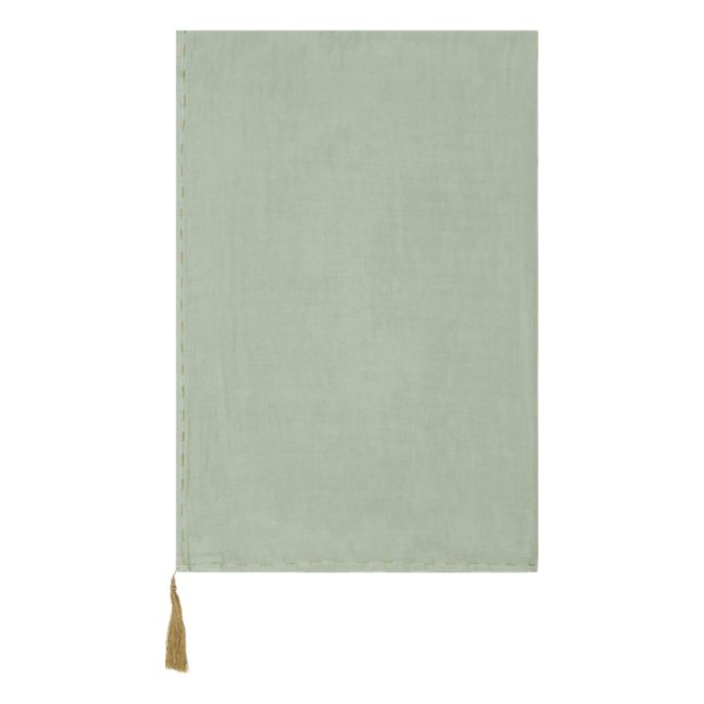 Foulard Pareo Pompones 200x104 - Colección Mujer - Sage Green S049