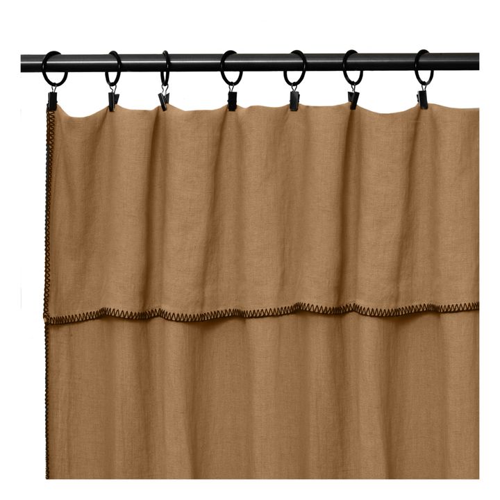 Vorhang aus Leinen | Haselnussbraun- Produktbild Nr. 0