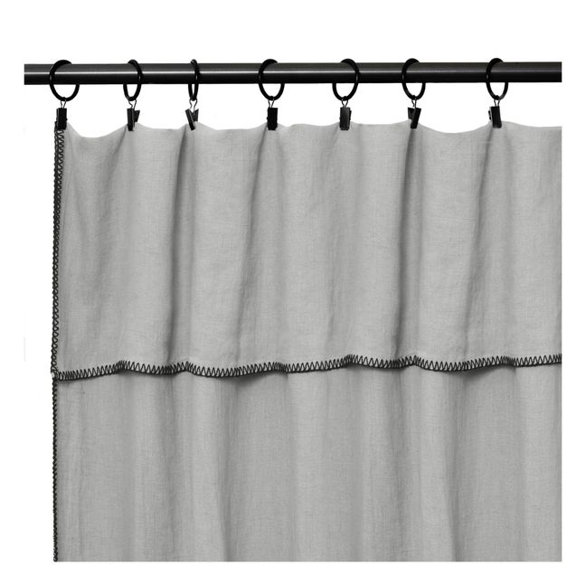 Washed Linen Pinch Curtain Gris graphite