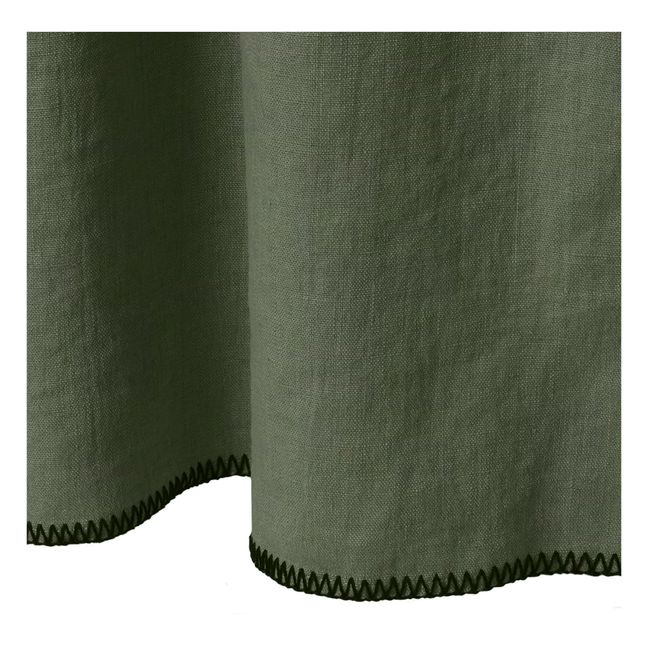 Tende in lino lavato filato da pinzare | Verde militare