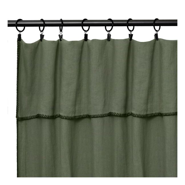 Cortina de lino lavado | Verde Kaki