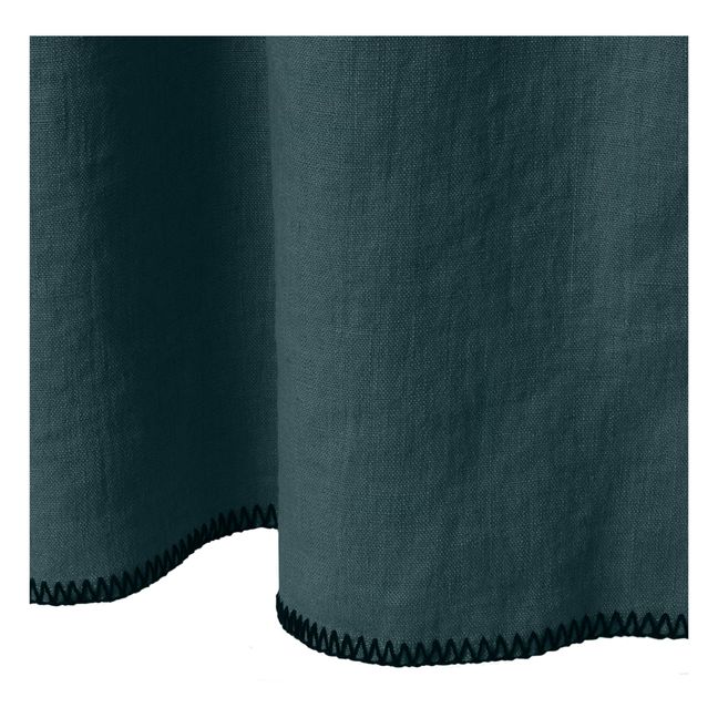 Washed Linen Pinch Curtain | Faded Blue