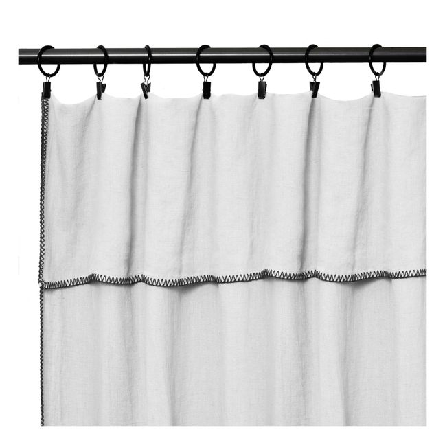 Washed Linen Pinch Curtain White