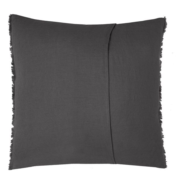 Washed Linen Cushion Cover Carbon