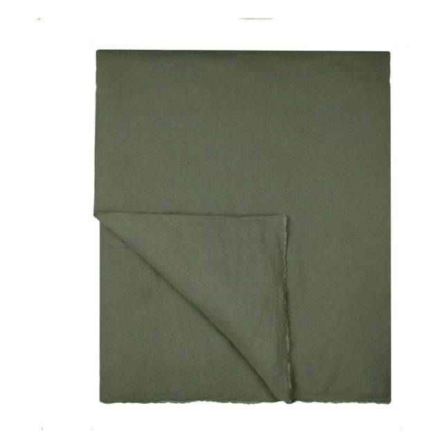 Funda de edredón de lino lavado | Verde Kaki