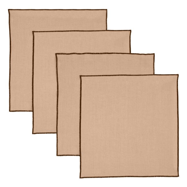 Servilletas de lino lavado - Set de 4 | Rosa Viejo
