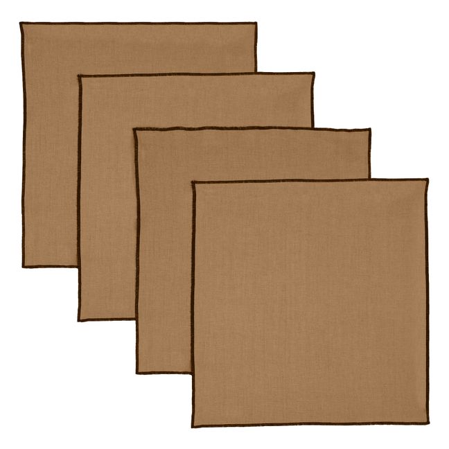 Servilletas de lino lavado - Set de 4 | Avellana