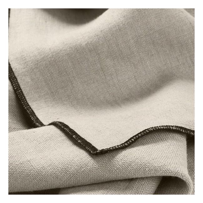 Serviette de table en lin lavé-surfilée - Set de 4 | Naturel
