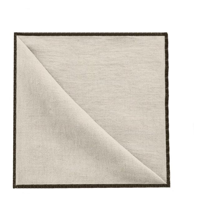 Tovagliolo da tavolo in lino lavato-filato - Set da 5 | Naturale