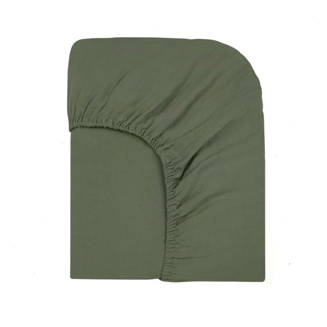 Washed Linen Fitted Sheet | Khaki