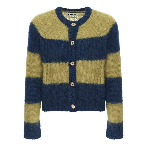 Foxtail Striped Mohair Cardigan | Yellow