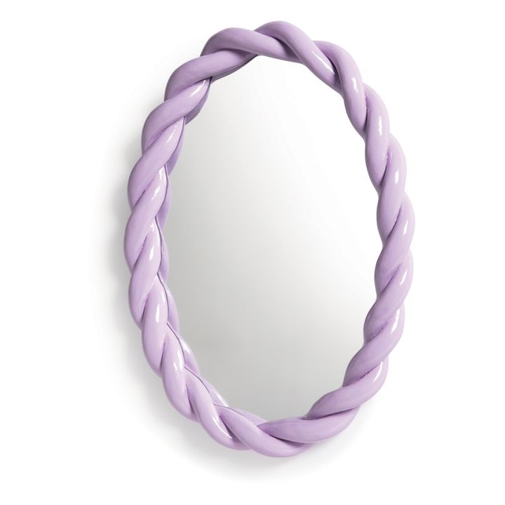 Specchio ovale Braid | Lilla- Immagine del prodotto n°0