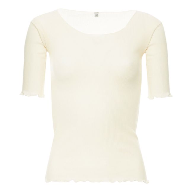 Pama Ribbed Cropped T-shirt White